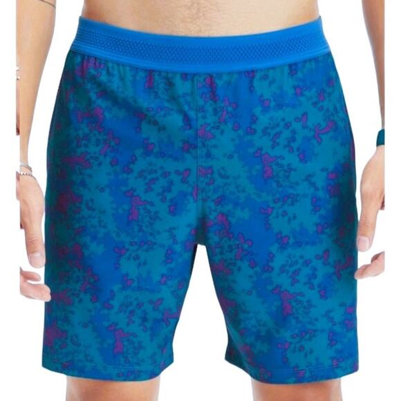 FABLETICS Bright Blue Fundamentals Side Slits Activewear Shorts ~ Men's MEDIUM - Picture 1 of 8